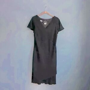 S.L. fashions black short sleeve dress women’s size 12‎ vintage